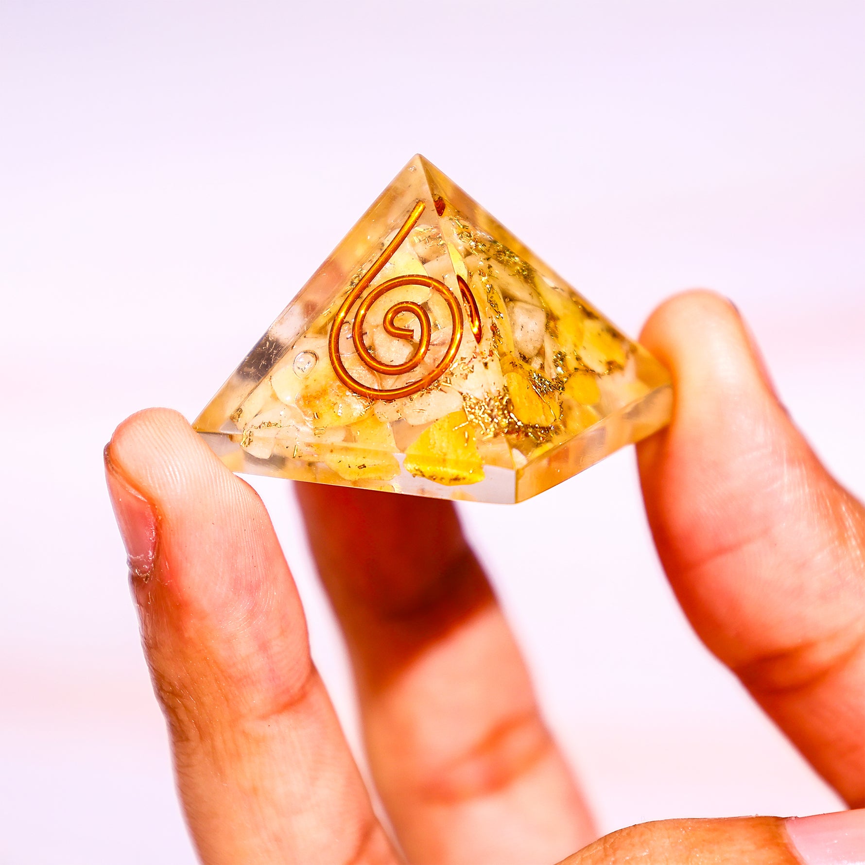 Yellow Citrine Pyramid - Abhimantrit
