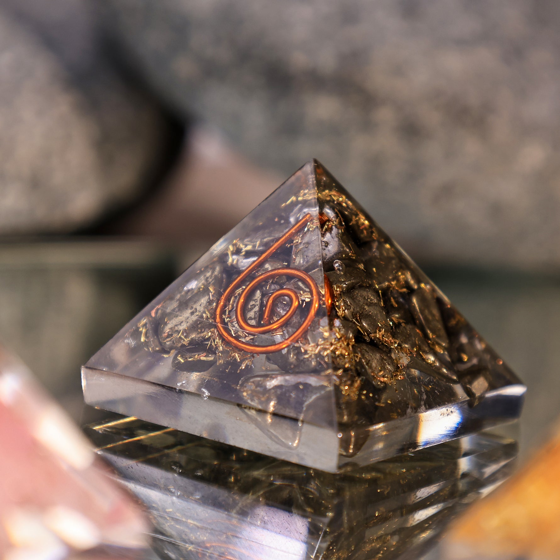Crystal Pyrite Pyramid - Abhimantrit