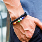 Seven Chakra Leather Bracelet