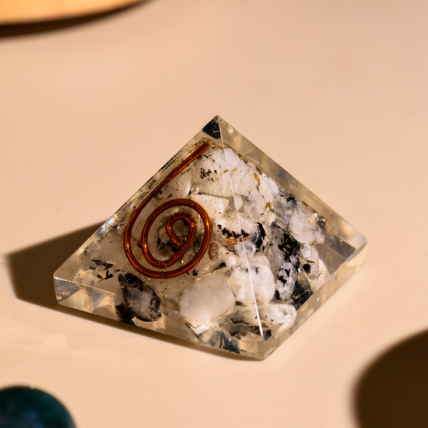 Moonstone Orgonite Pyramid - Abhimantrit