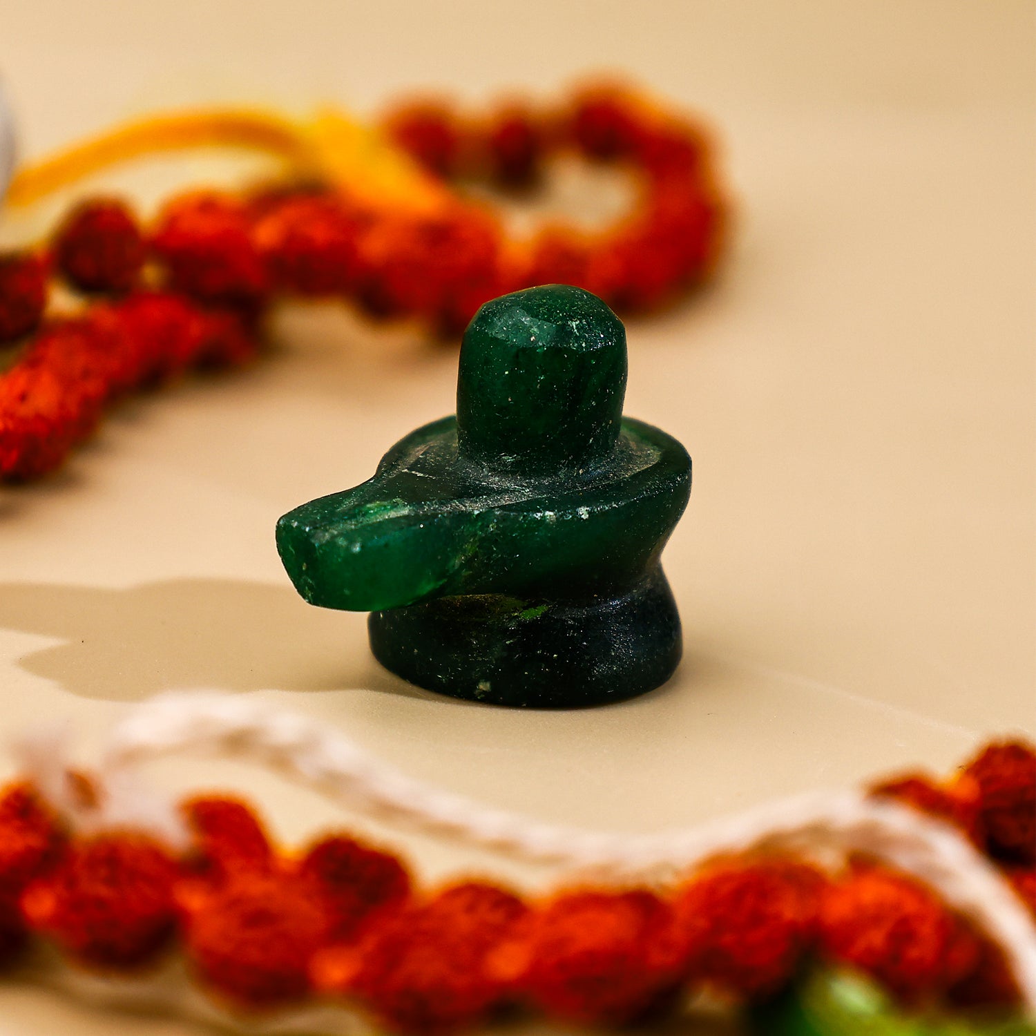 Green Jade Shivling Idol - Abhimantrit