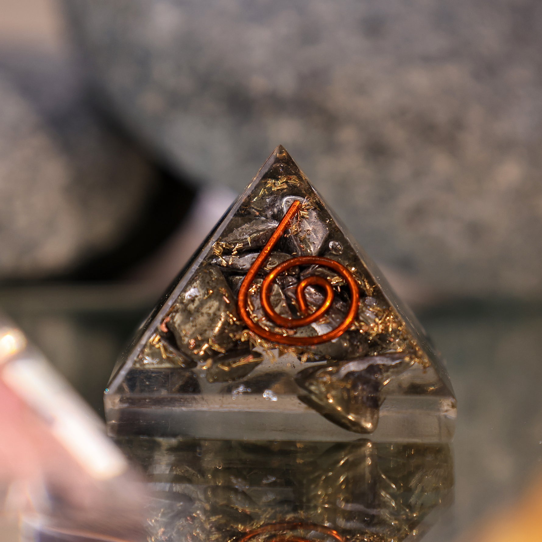 Crystal Pyrite Pyramid - Abhimantrit