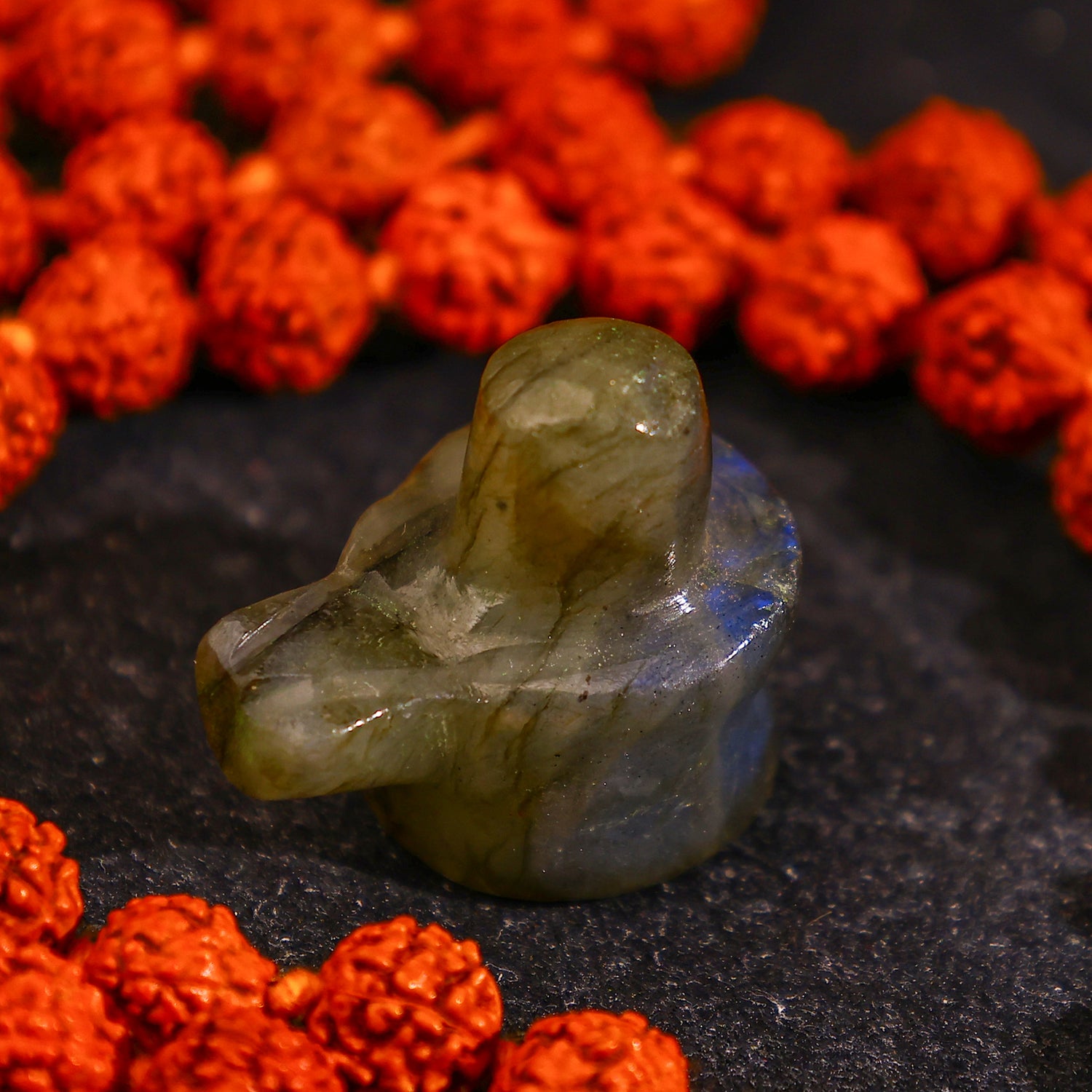 Labradorite Shivling Idol - Abhimantrit
