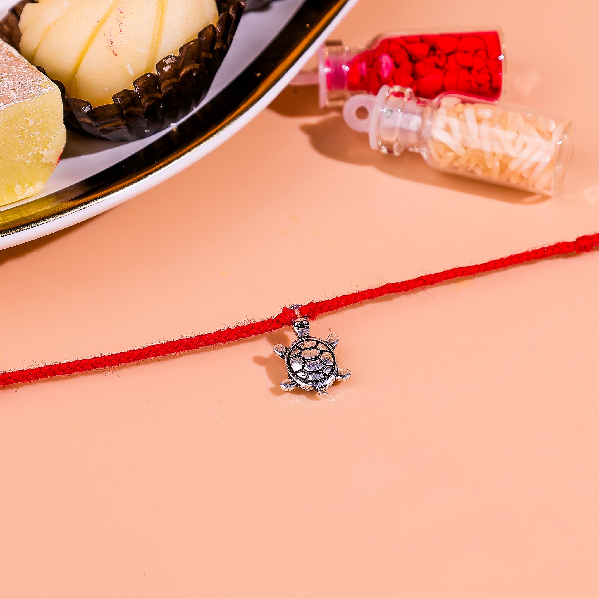 92.5 Pure Silver Turtle Rakhi - Abhimantrit & Certified – Dhwani Shop