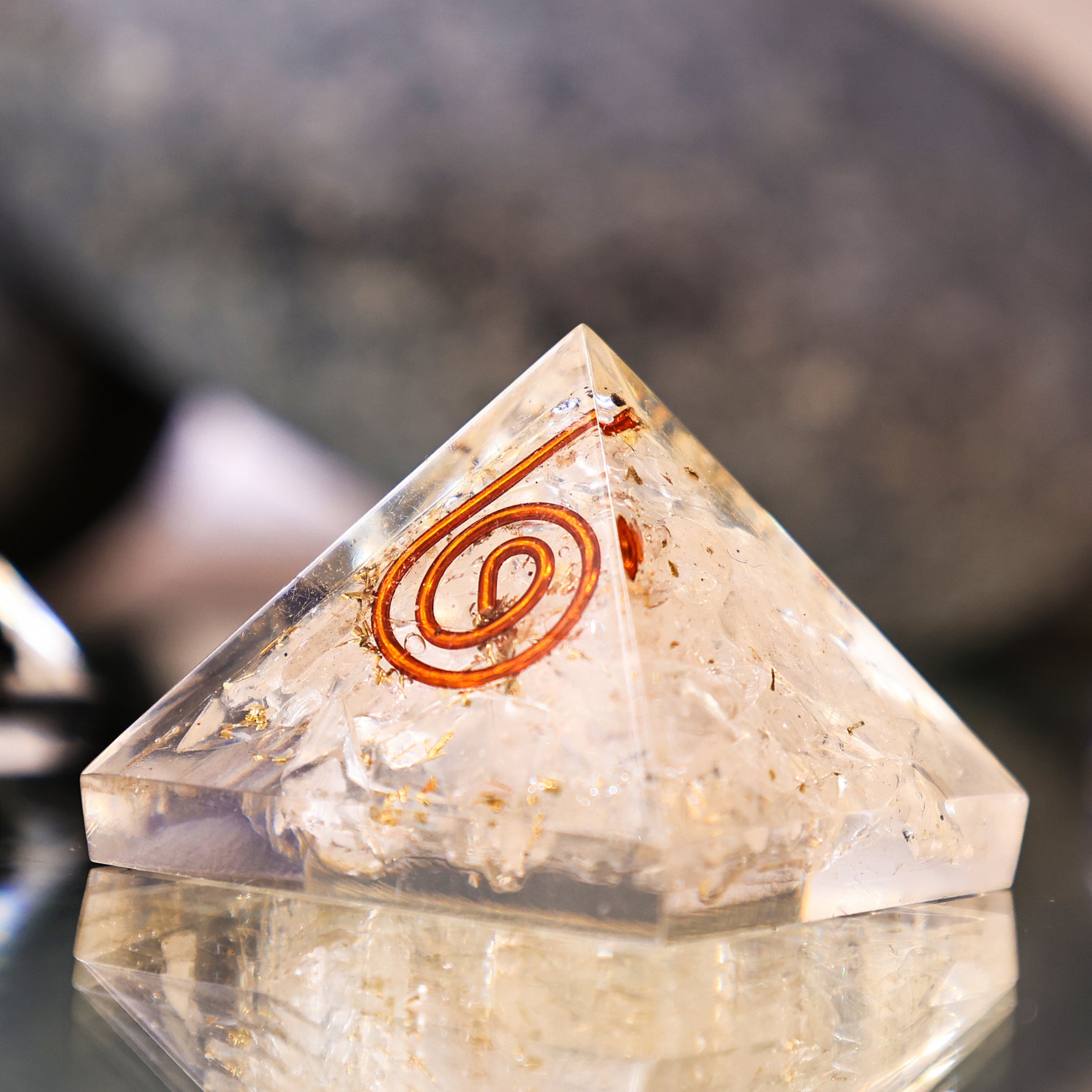 Selenite Pyramid - Abhimantrit