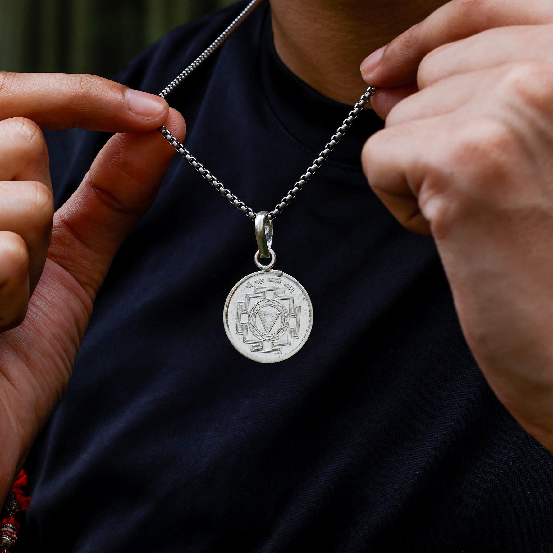 Mahakali Yantra Pendant Pure Silver - Abhimantrit