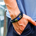 Lapis Lazuli Leather Bracelet 