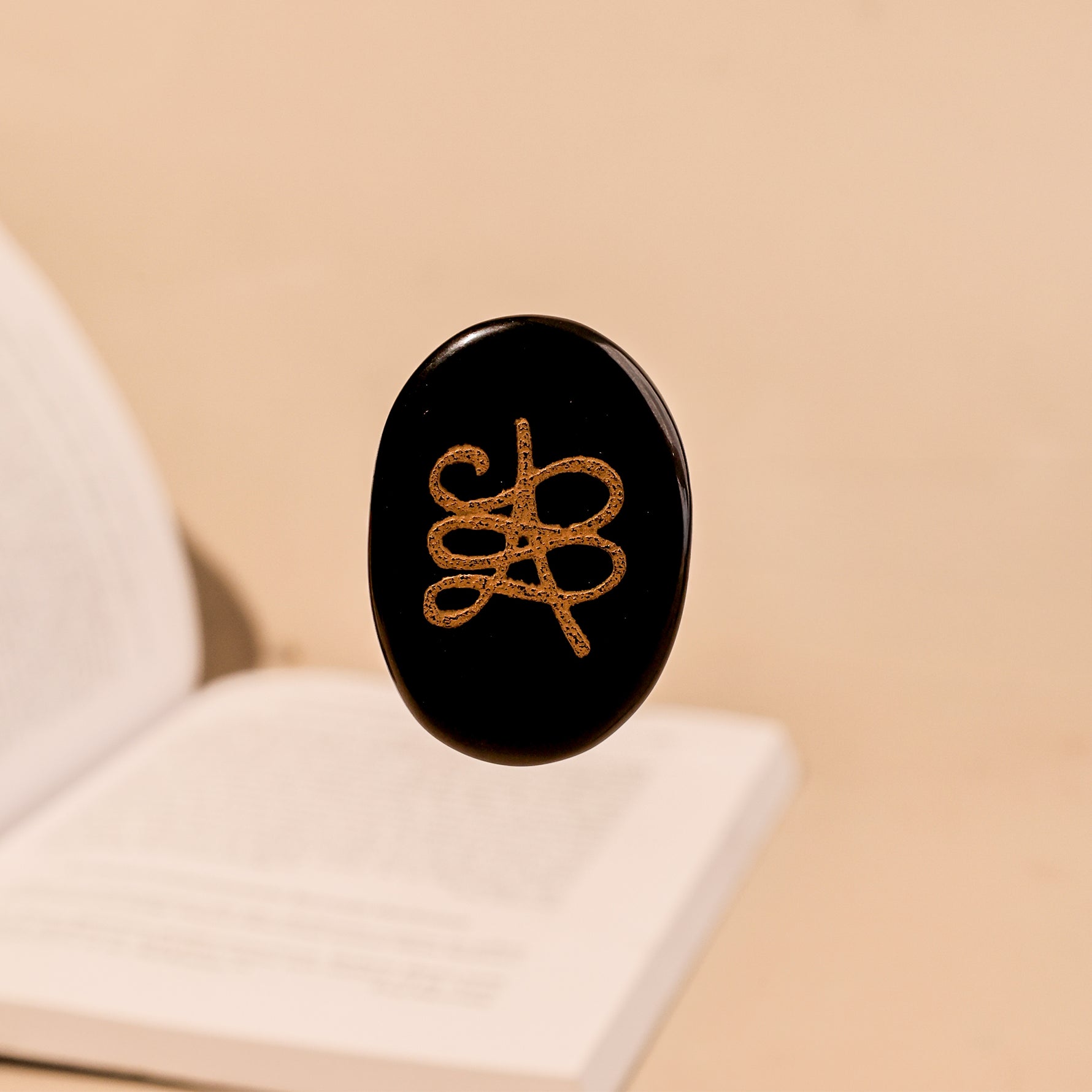 Black Tourmaline Zibu Coin - Abhimantrit