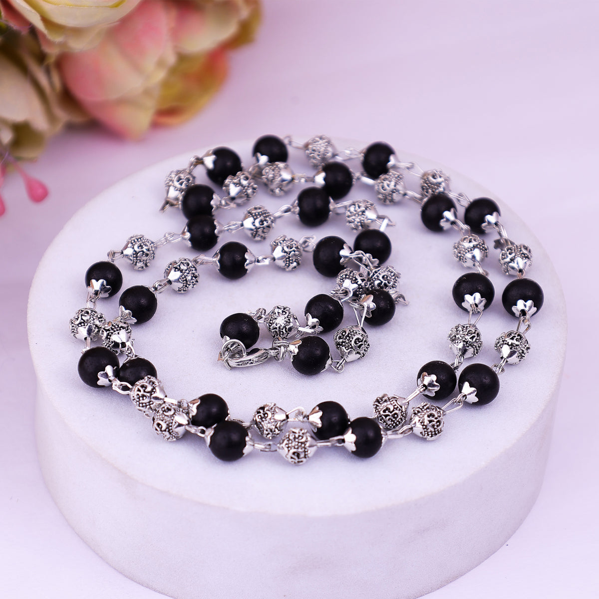 Karungali Mala with Om Beads