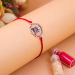 92.5 Pure Silver Trishul and Damru Thread Rakhi