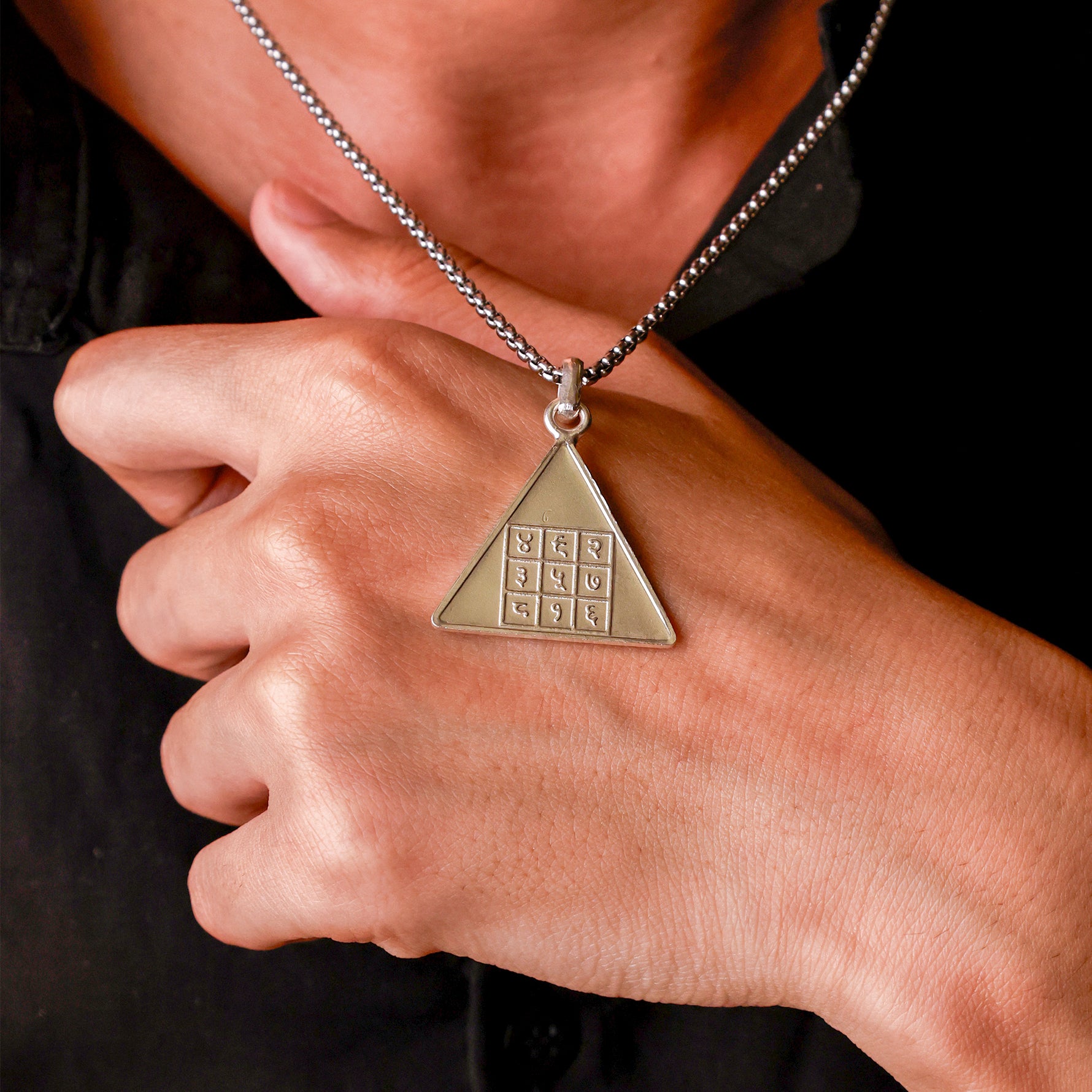 Surya Pyra Yantra Silver Pendant - Abhimantrit