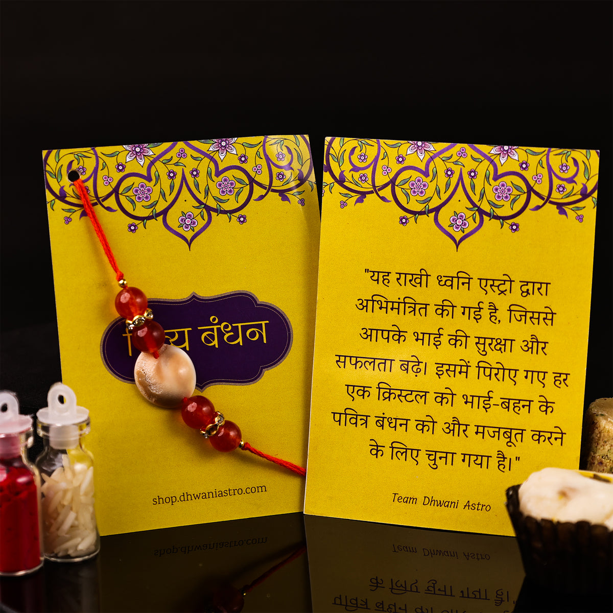 Red Carnelian Gomti Rakhi - Abhimantrit