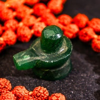 Green Jade Shivling Idol