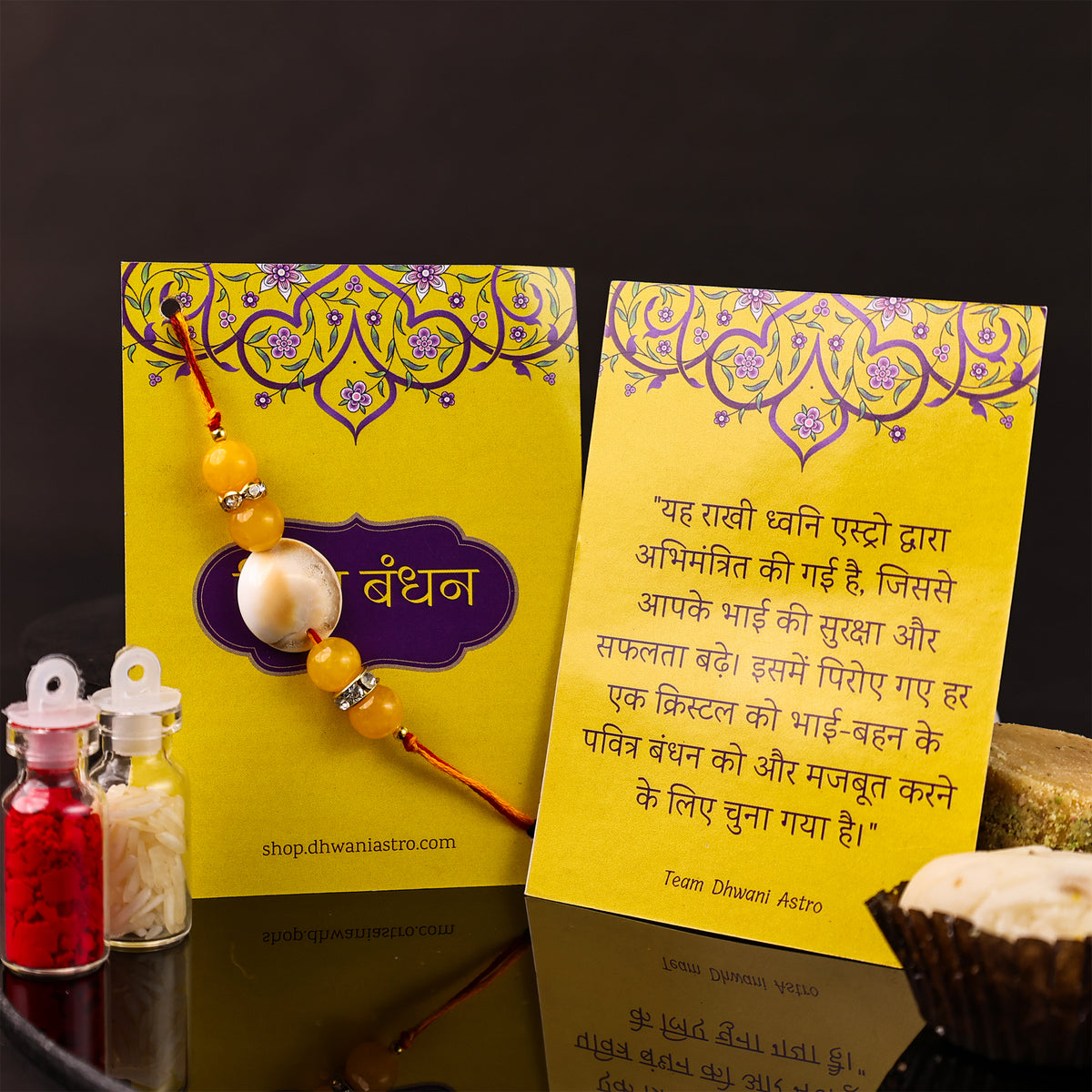 Yellow Carnelian Gomti Rakhi - Abhimantrit
