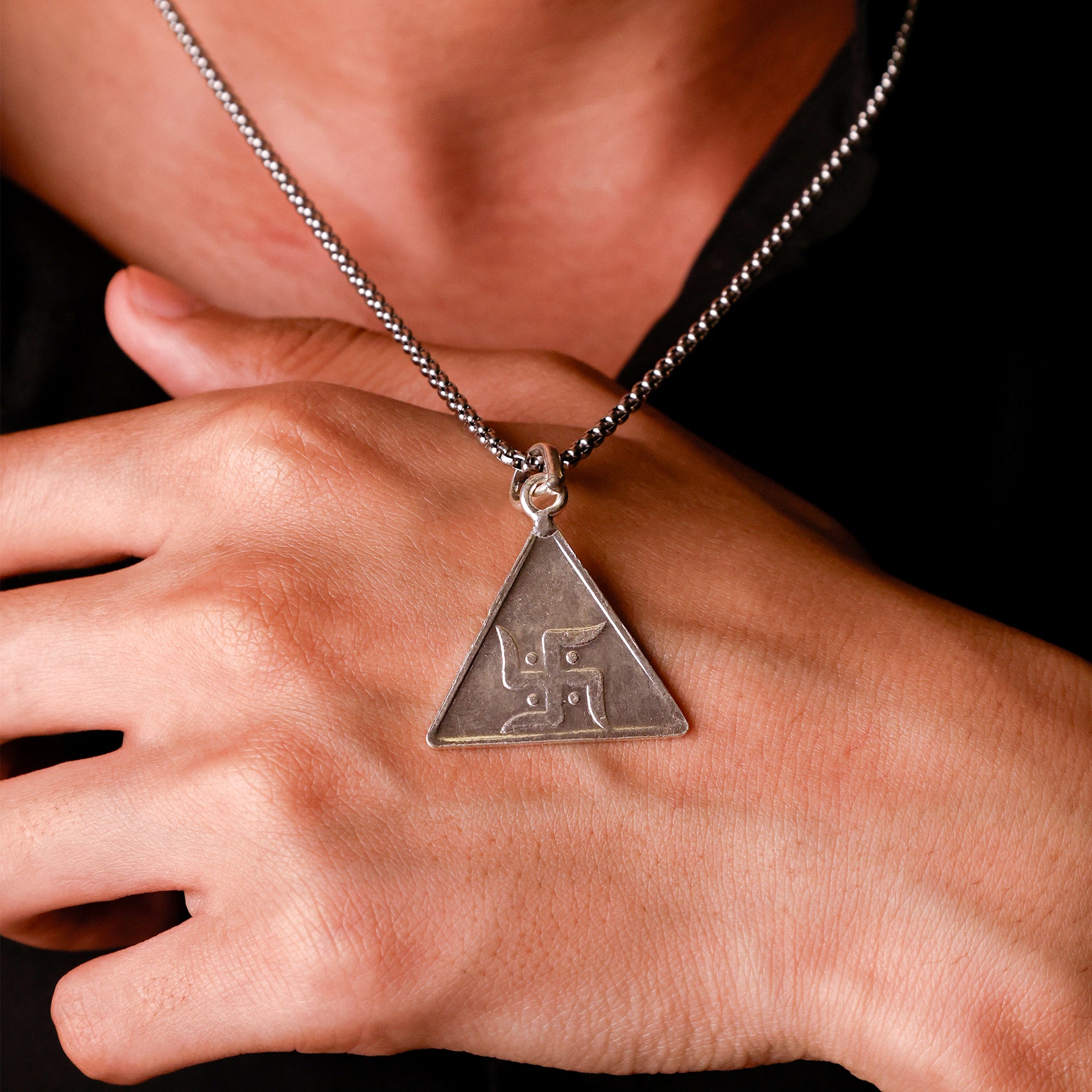 Trishakti Silver Surya Budh Yantra Pendant - Abhimantrit