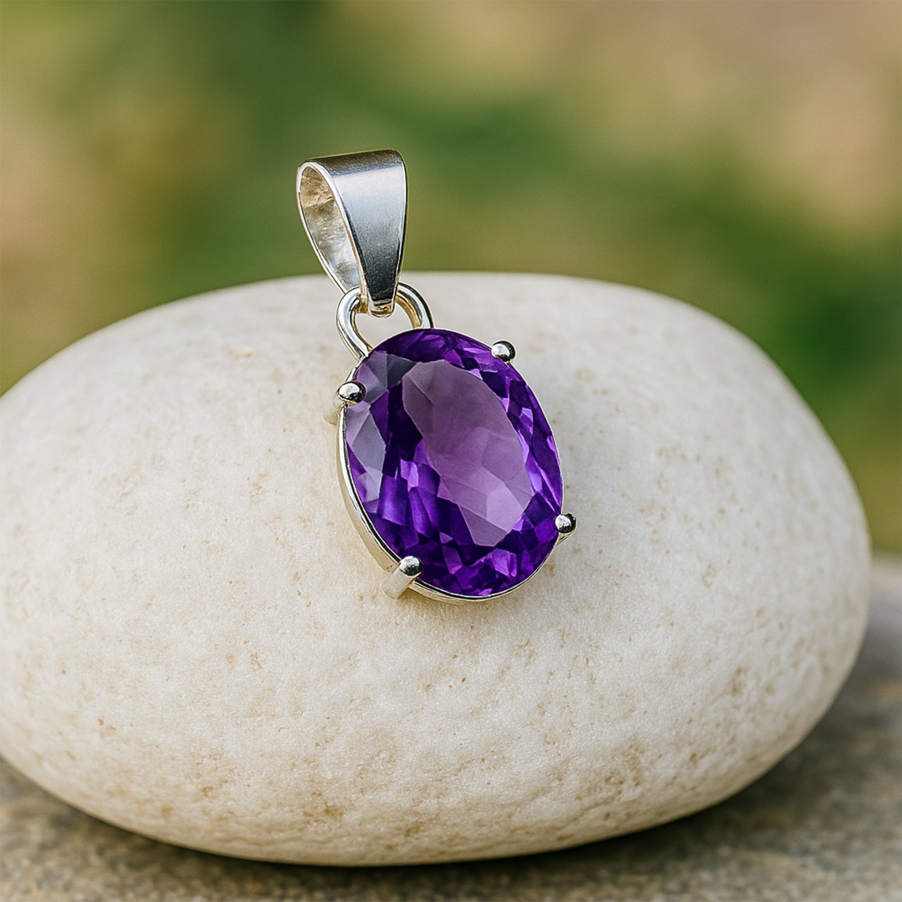 Attract Luck, Enhance Intuition, Improve Health & Skin: Amethyst Crystal Pendant - Abhimantrit & Certified