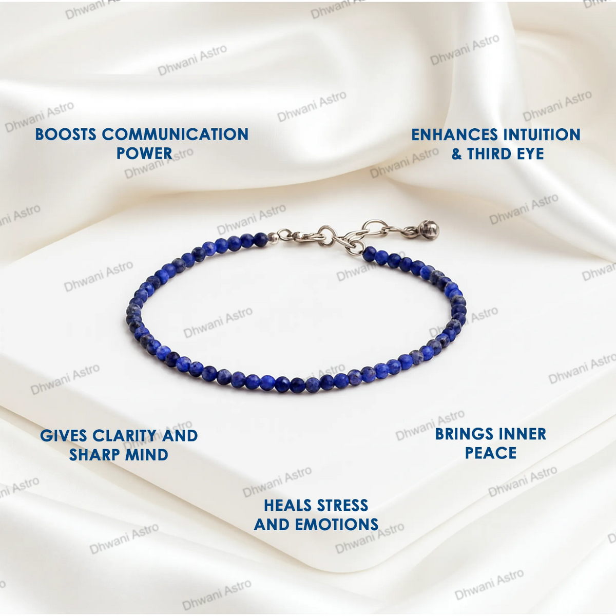 Lapis Lazuli Diamond Cut Anklet - Abhimantrit & Certified