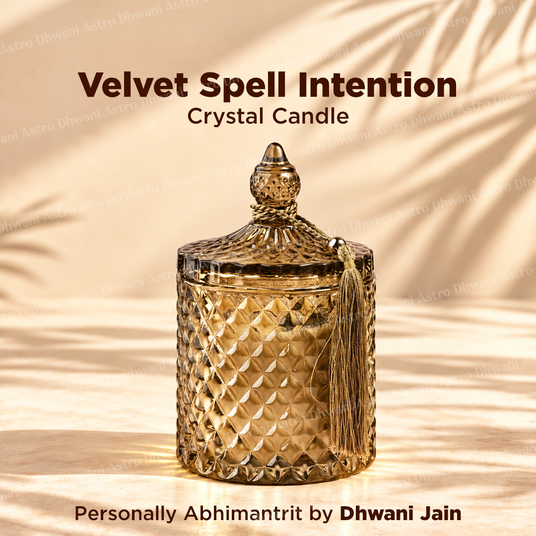Velvet Spell Intention Crystal Candle – Dark Velvet Oudh Fragrance
