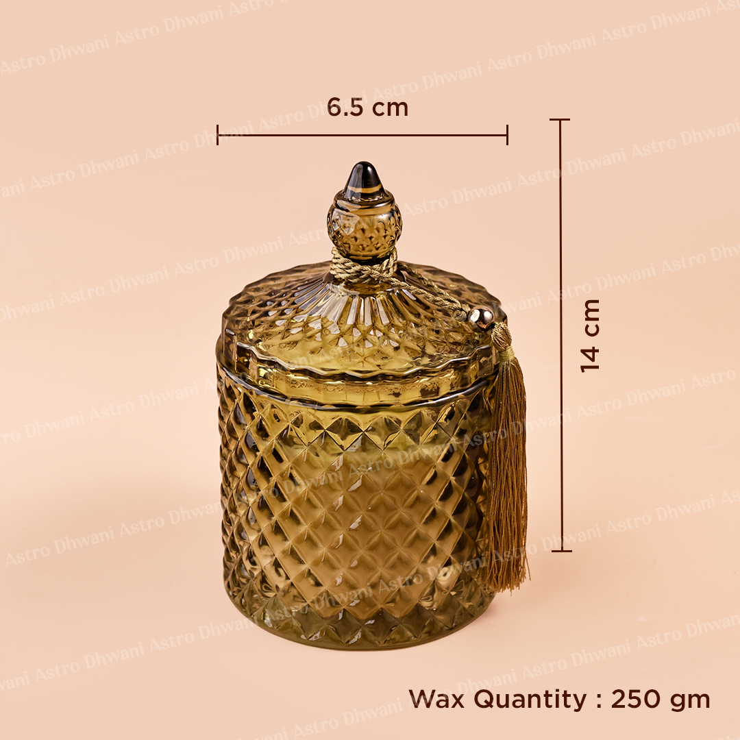 Velvet Spell Intention Crystal Candle – Dark Velvet Oudh Fragrance