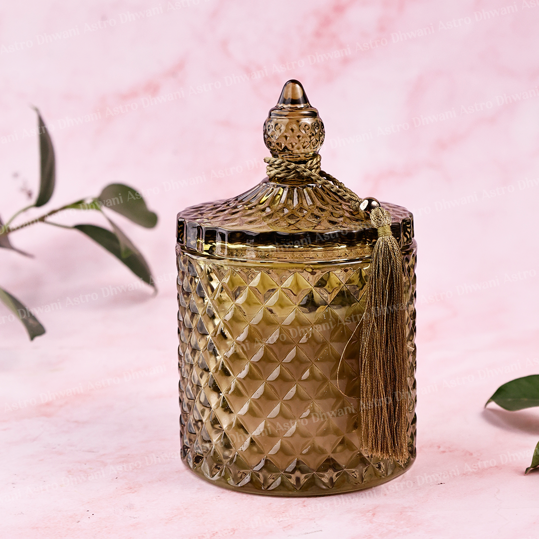 Velvet Spell Intention Crystal Candle – Dark Velvet Oudh Fragrance