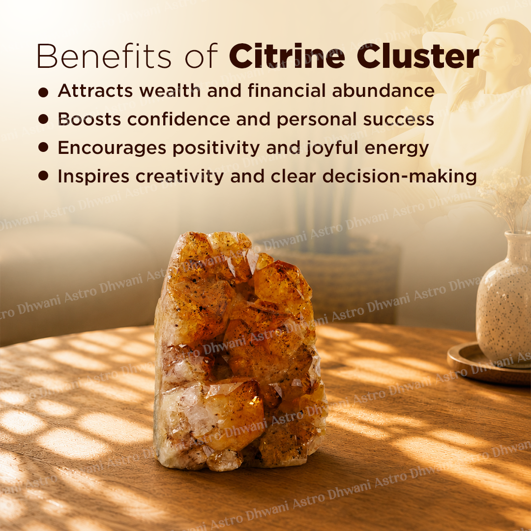 Natural Raw Citrine Cluster – Premium Healing Crystal for Wealth, Abundance & Positive Energy