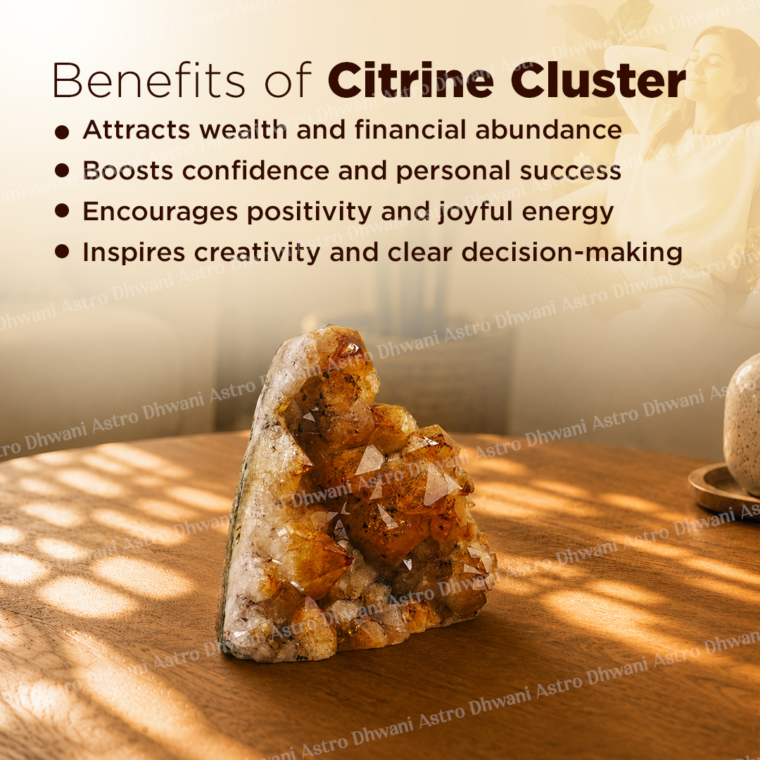 Natural Raw Citrine Cluster – Premium Healing Crystal for Wealth, Abundance & Positive Energy