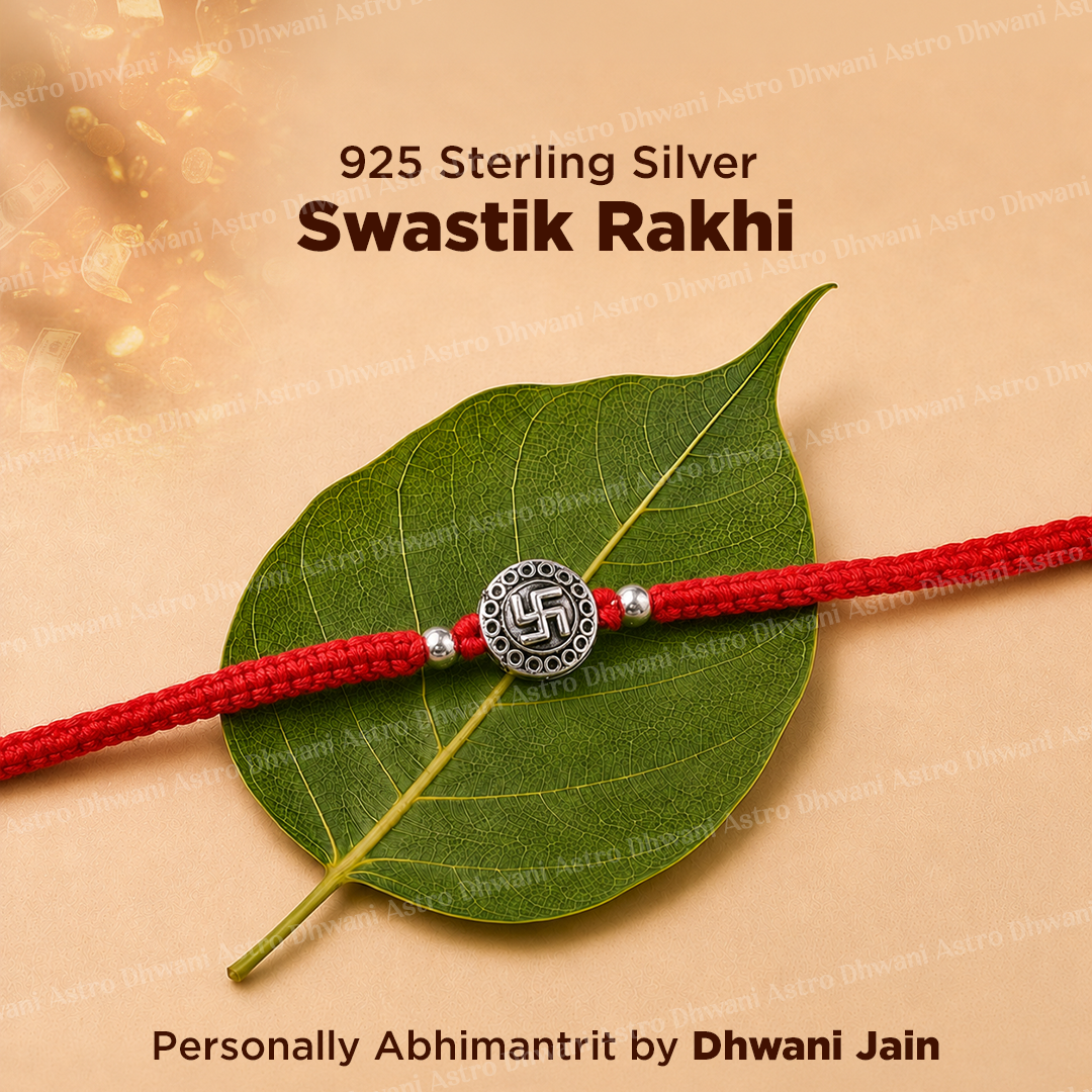 925 Sterling Silver Swastik Rakhi | Adjustable Raksha Bandhan Rakhi for Brother