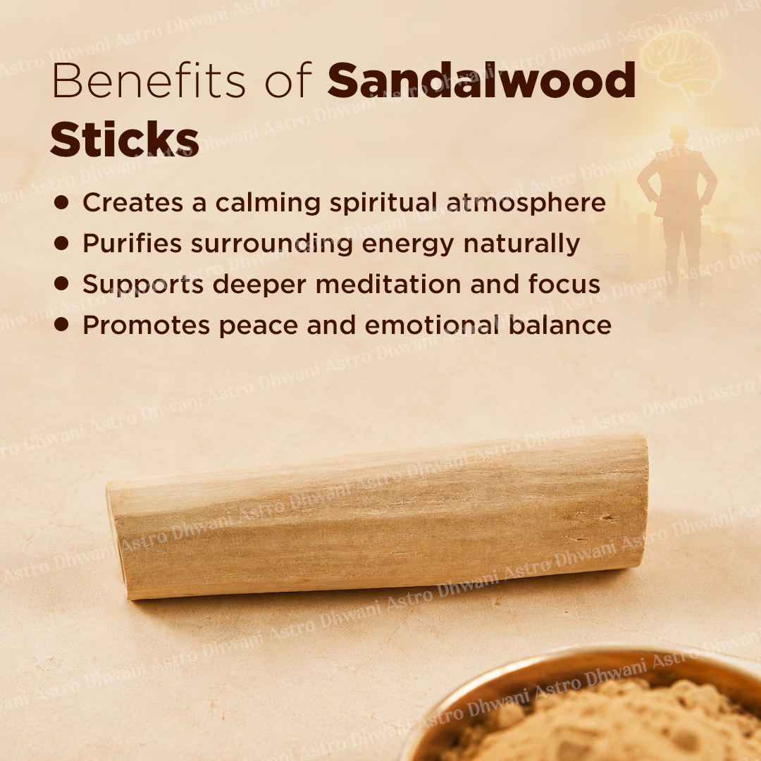 Pure White Sandalwood Stick (Chandan Lakdi) for Pooja & Tilak 50g Approx