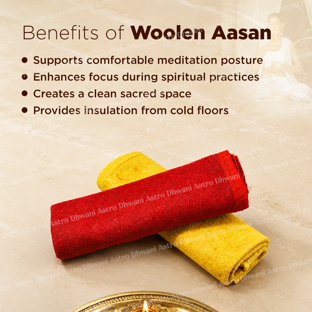 Woolen Aasan | Traditional Meditation Seat for Pooja, Yoga & Spiritual Practice