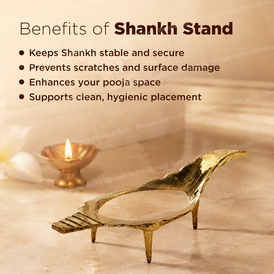 Brass Shankh Stand | Conch Shell Holder for Pooja & Home Temple