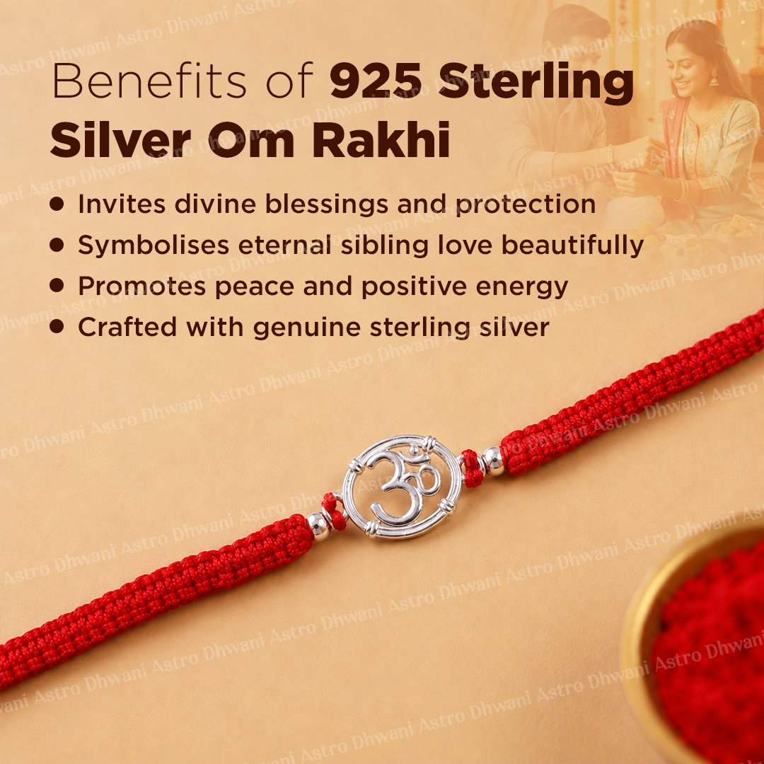 925 Sterling Silver Om Rakhi | Premium Raksha Bandhan Rakhi for Brother