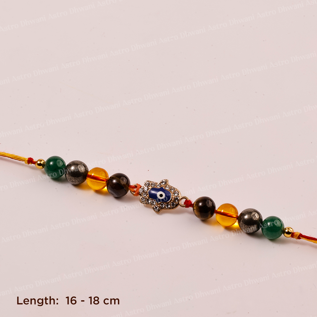 Money Magnet Evil Eye Rakhi | Protection & Prosperity| Multi-Crystal Raksha Bandhan Rakhi for Brother
