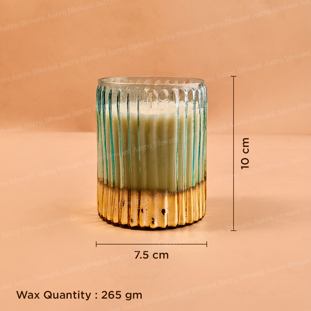 Scented Soy Wax Candle | Hand-Poured Aromatherapy Candle in Decorative Fluted Glass Jar | Meditation, Prayer & Home Décor