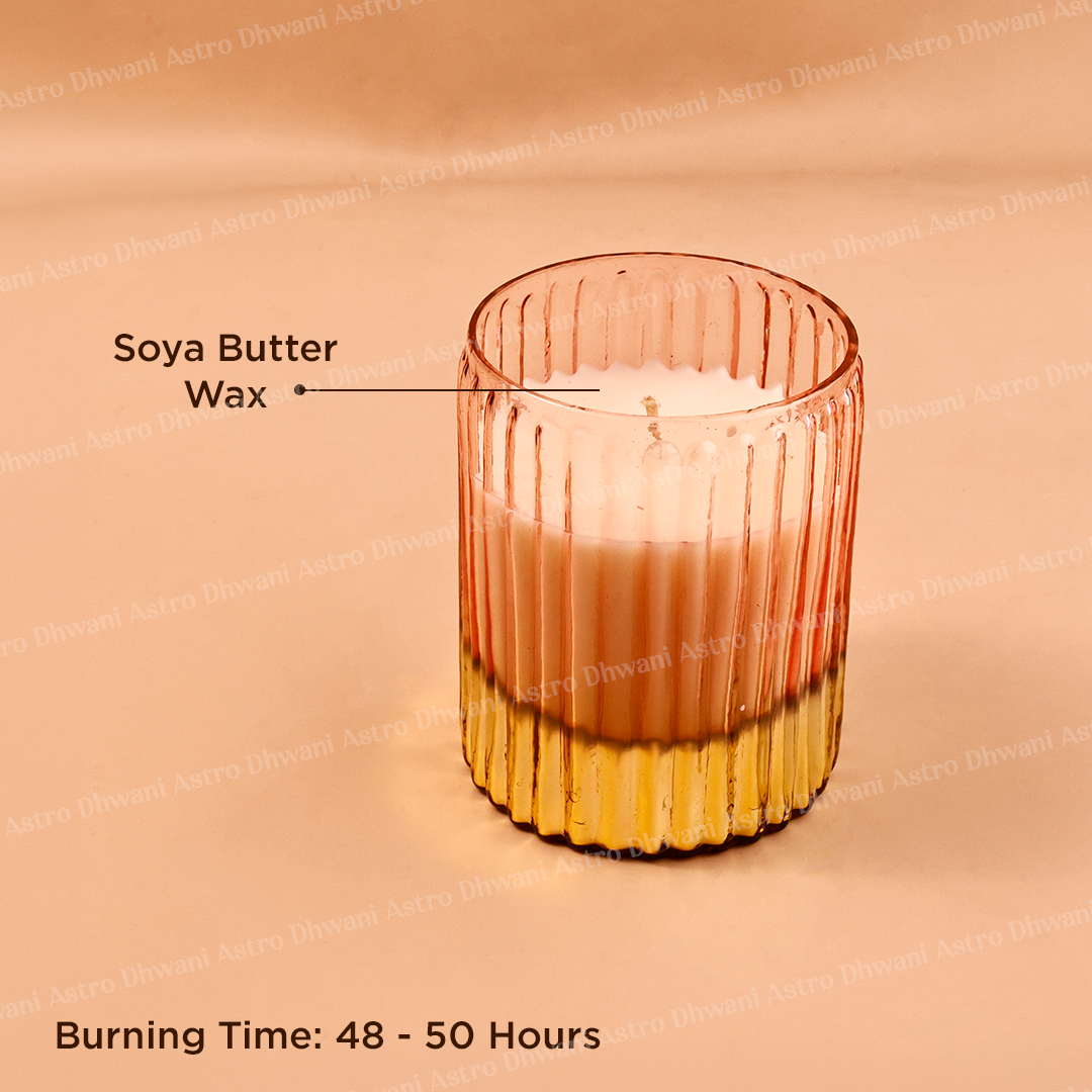 Scented Soy Wax Candle | Hand-Poured Aromatherapy Candle in Decorative Fluted Glass Jar | Meditation, Prayer & Home Décor