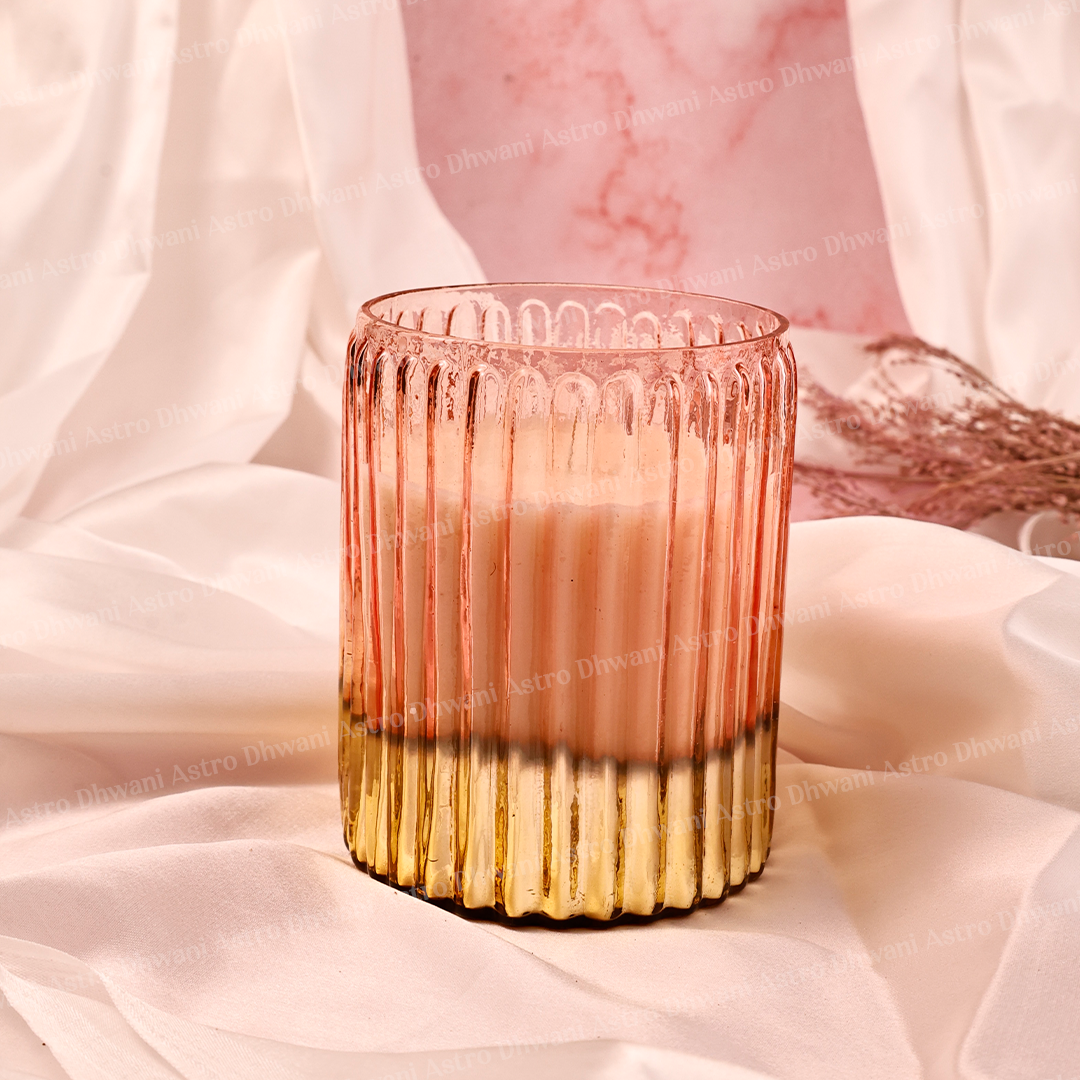 Scented Soy Wax Candle | Hand-Poured Aromatherapy Candle in Decorative Fluted Glass Jar | Meditation, Prayer & Home Décor