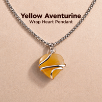 Yellow Aventurine Wrap Heart Pendant (Abhimantrit) for Confidence & Positivity