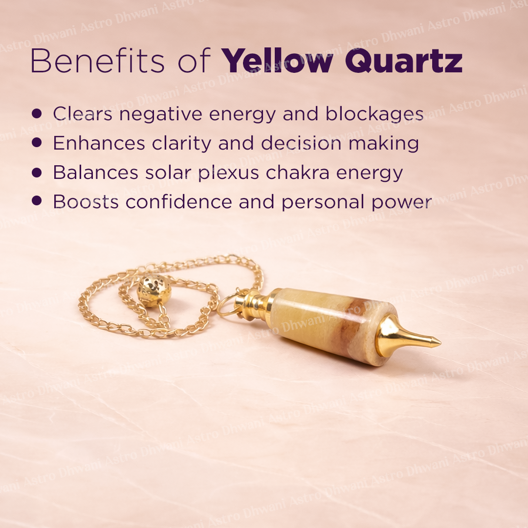 Yellow Quartz Pendulum - Abhimantrit