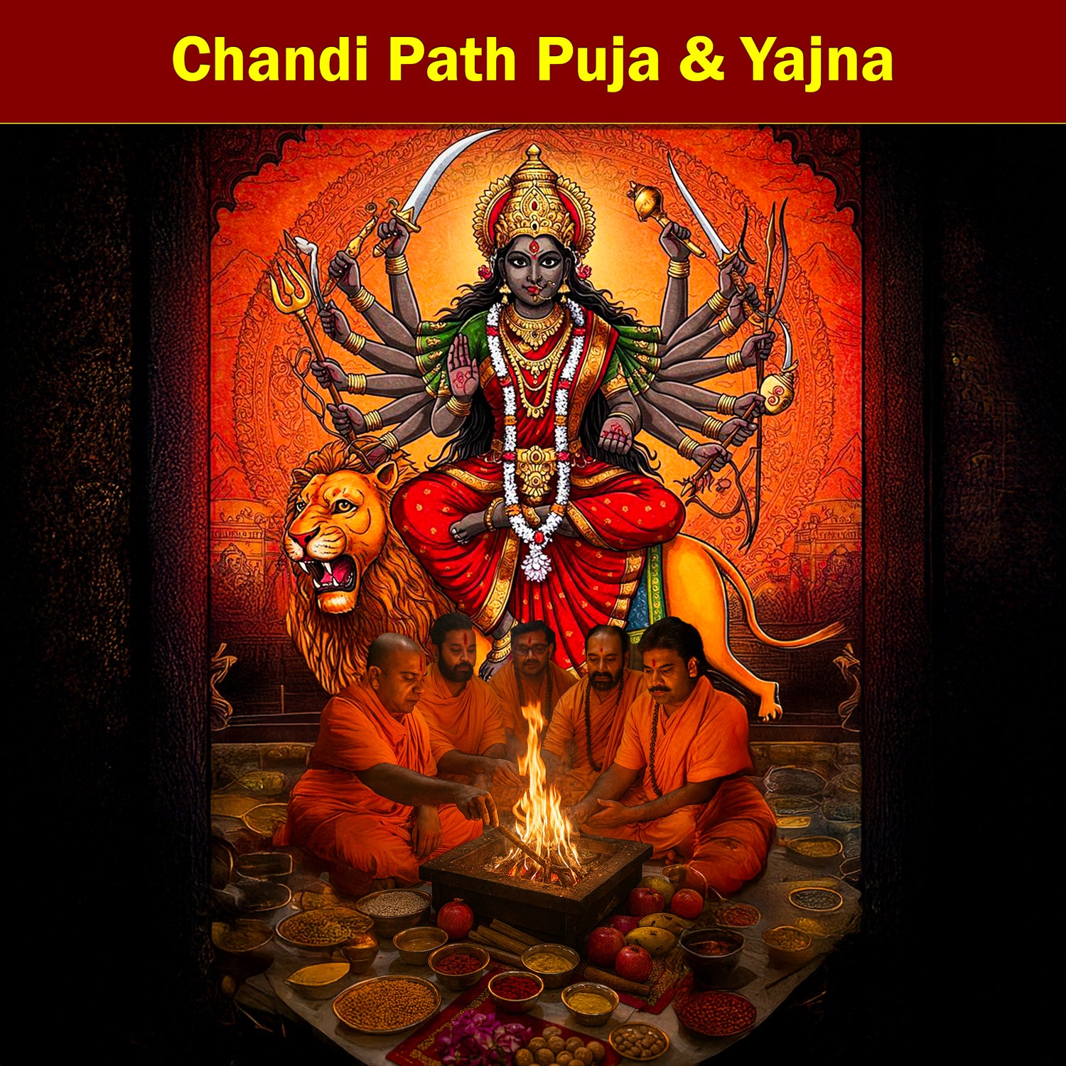 Chandi Path Puja & Yajna: To Invoke Goddess Durga For Strength, Protection and the Removal of Major Obstacle in Life