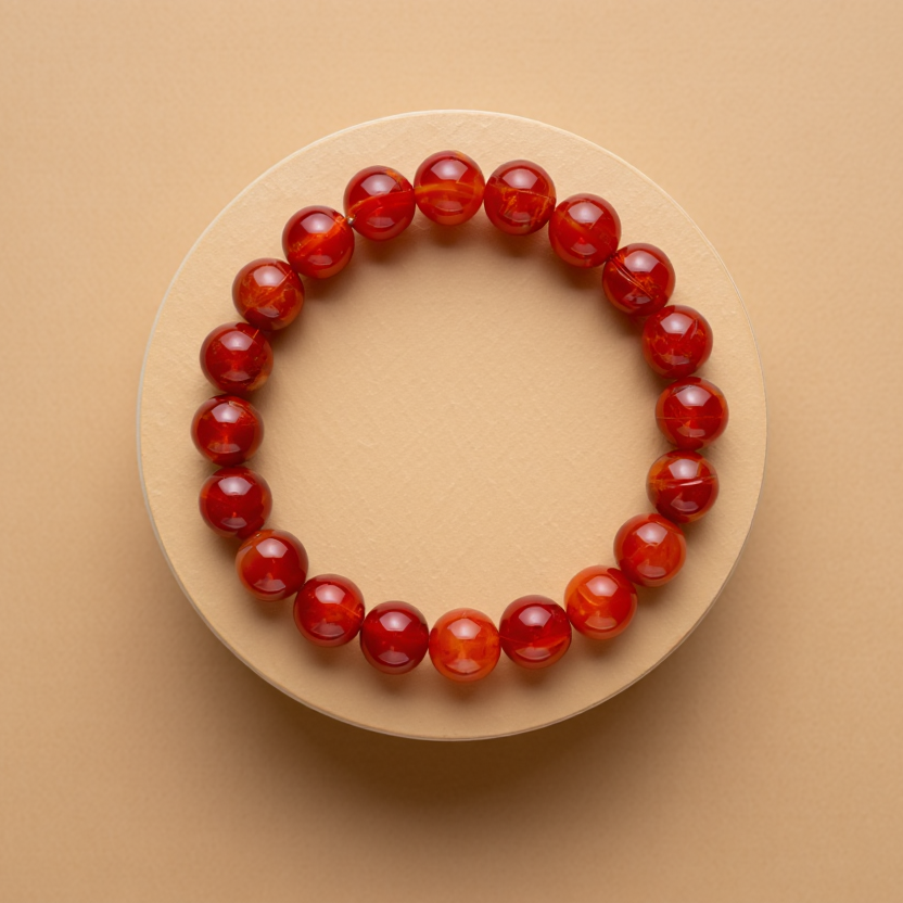 Strengthen Planet Mars (Mangal) and Sun: Red Carnelian Bracelet - Abhimantrit & Certified