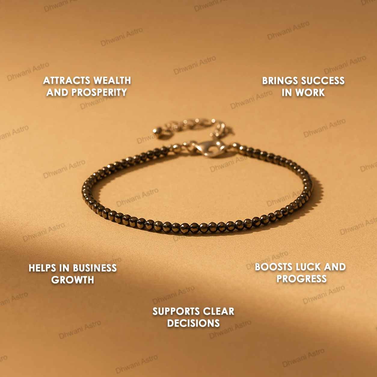 Natural Pyrite Diamond Cut Anklet for Wealth, Success & Protection