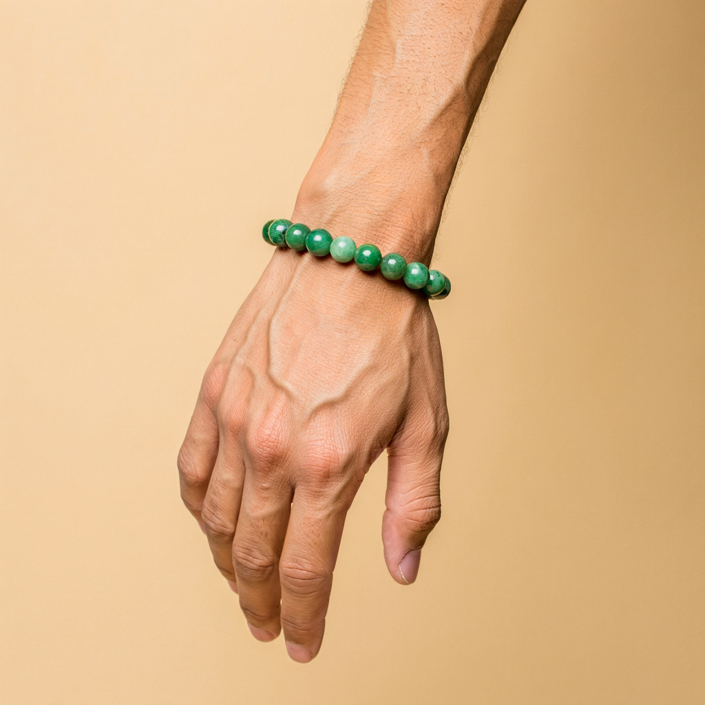 Promotes Wealth Attraction & Money Growth: Green Aventurine Bracelet - Abhimantrit & Certified
