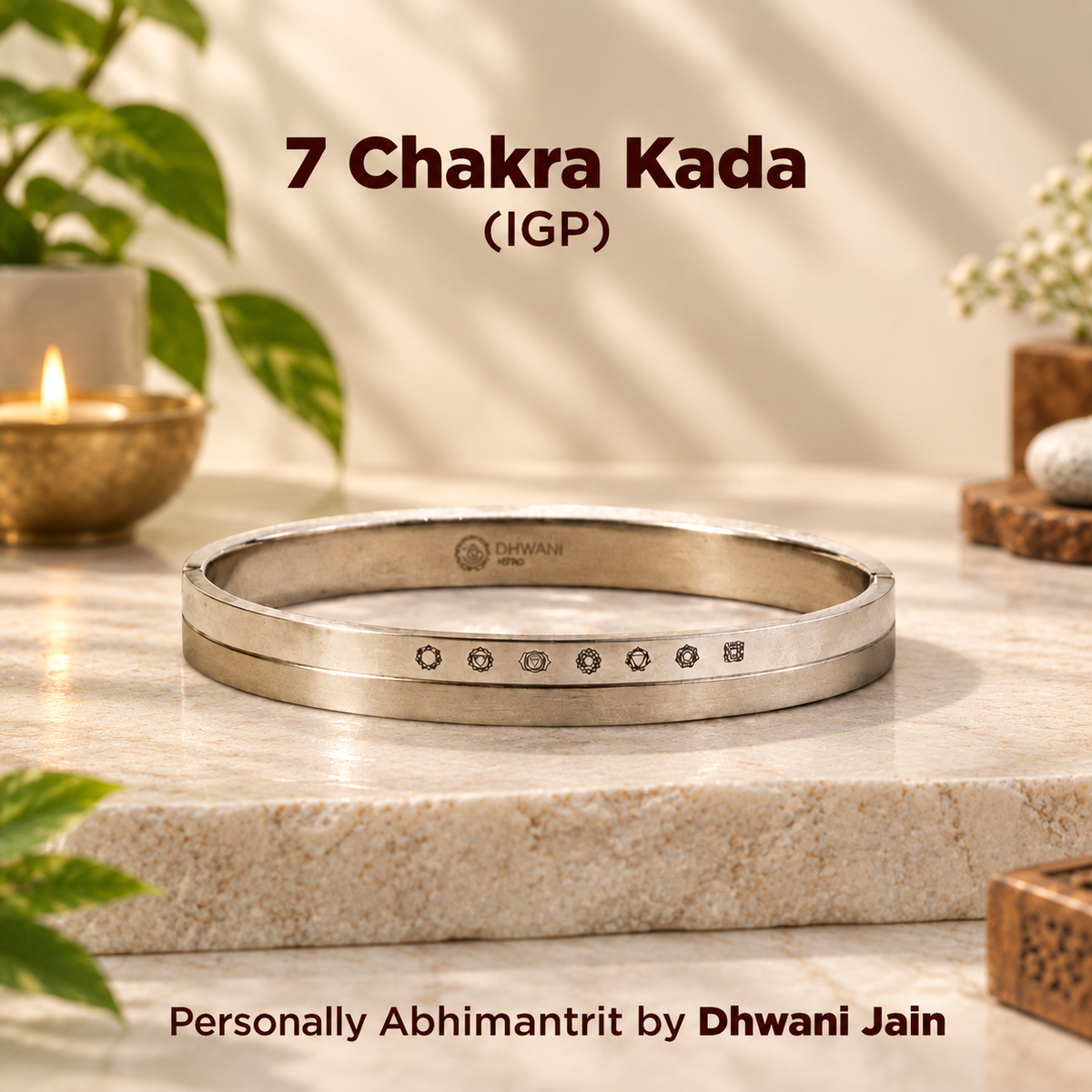 7 Chakra Kada – IGP Gold Plated Spiritual Kada for Energy Balance