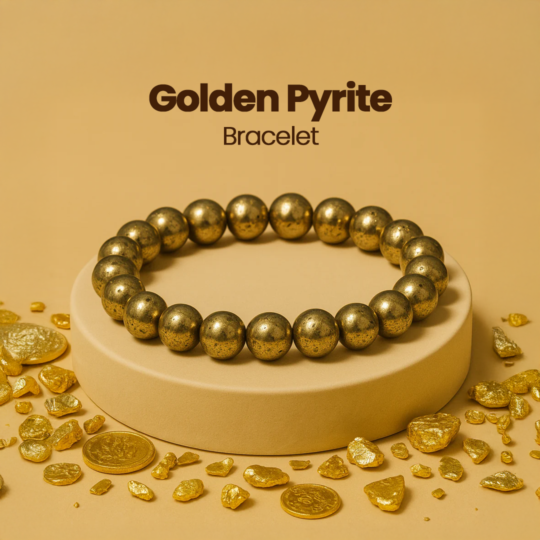 Golden Pyrite Bracelet for Wealth, Fame & Protection