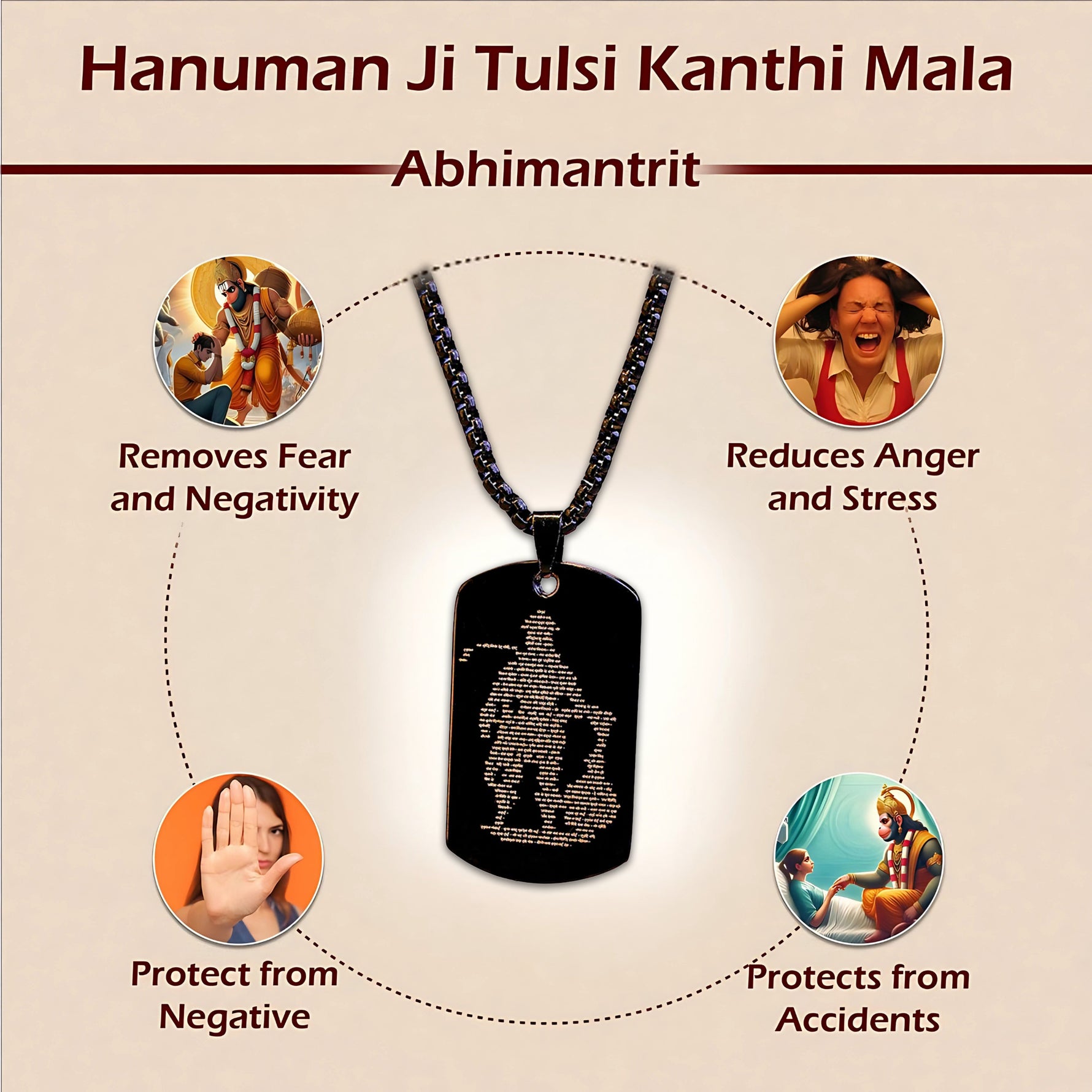 Hanuman Chalisa Pendant (Blessing & Protection) - Abhimantrit