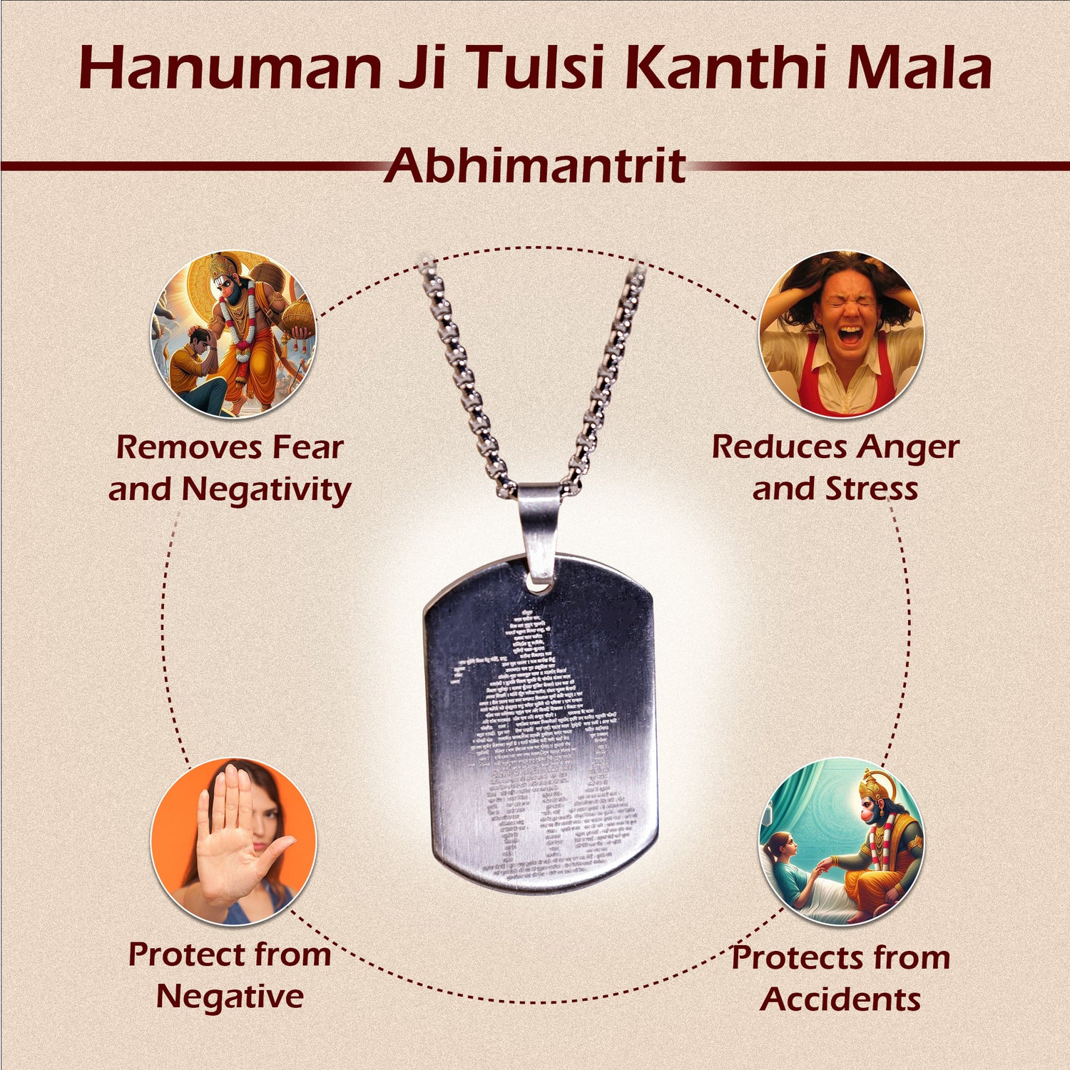 Hanuman Chalisa Pendant (Blessing & Protection) - Abhimantrit