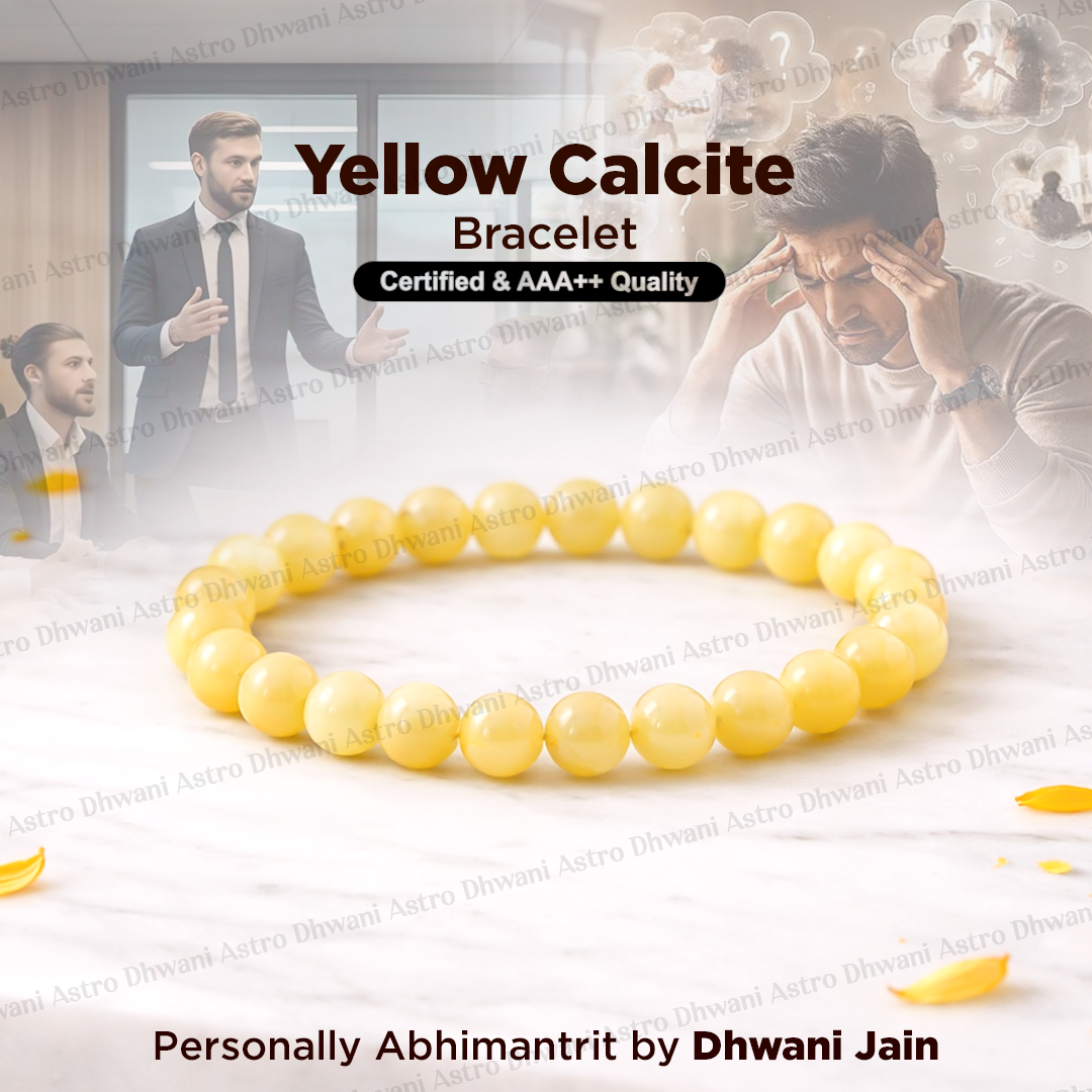 Yellow Calcite Bracelet (Abhimantrit) for Confidence