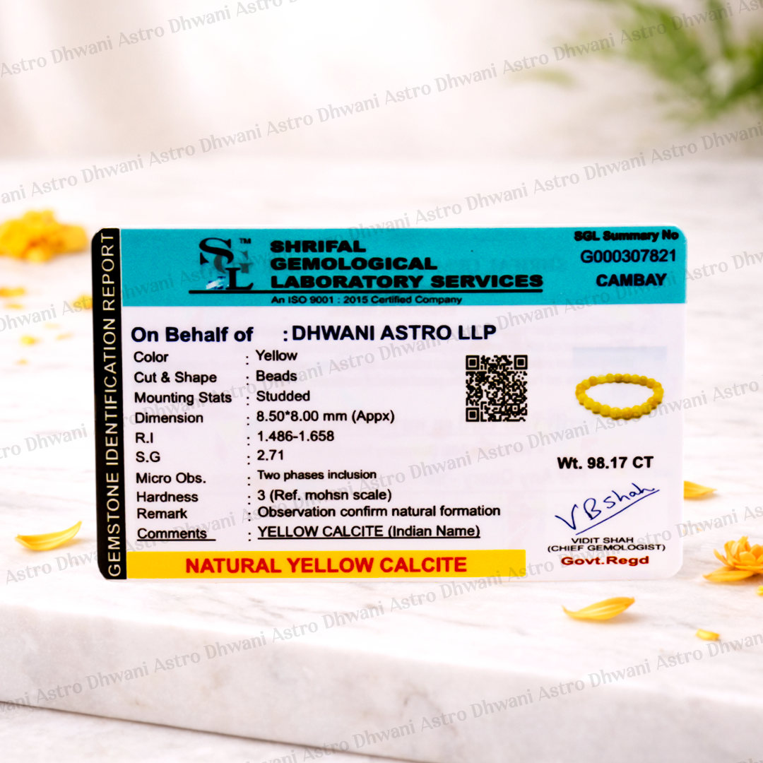 Yellow Calcite Bracelet (Abhimantrit) for Confidence