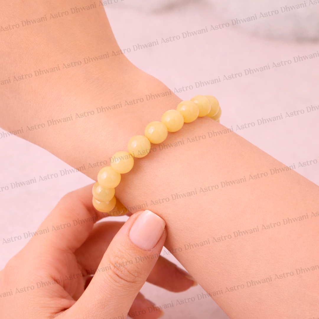 Yellow Calcite Bracelet (Abhimantrit) for Confidence