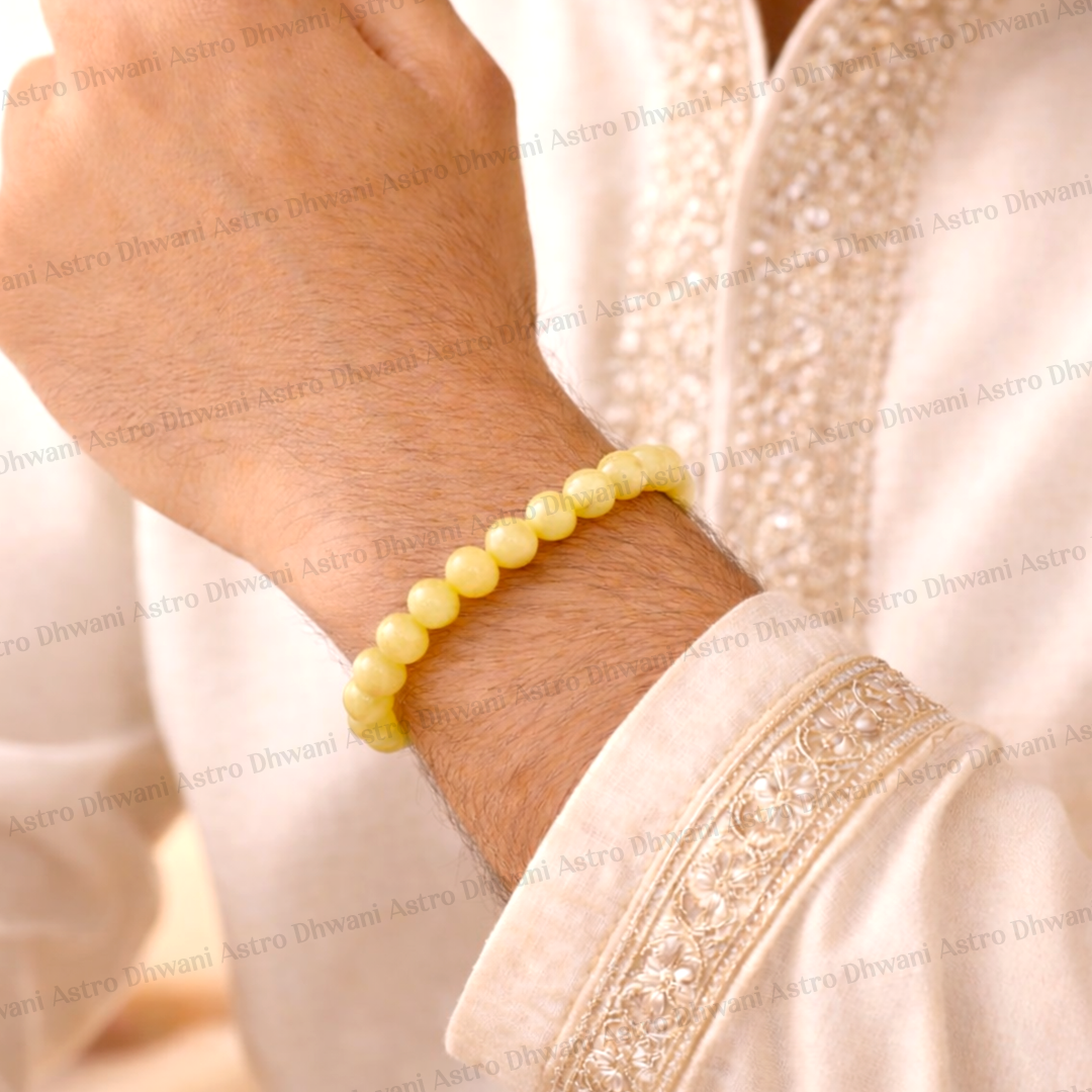 Yellow Calcite Bracelet (Abhimantrit) for Confidence