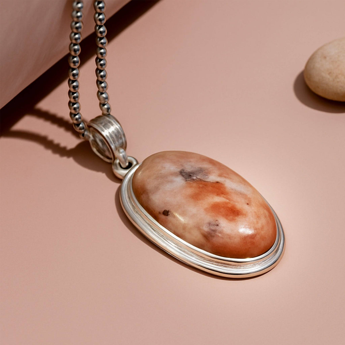 Sunstone Oval Pendant for Boosts Positive Energy & Confidence